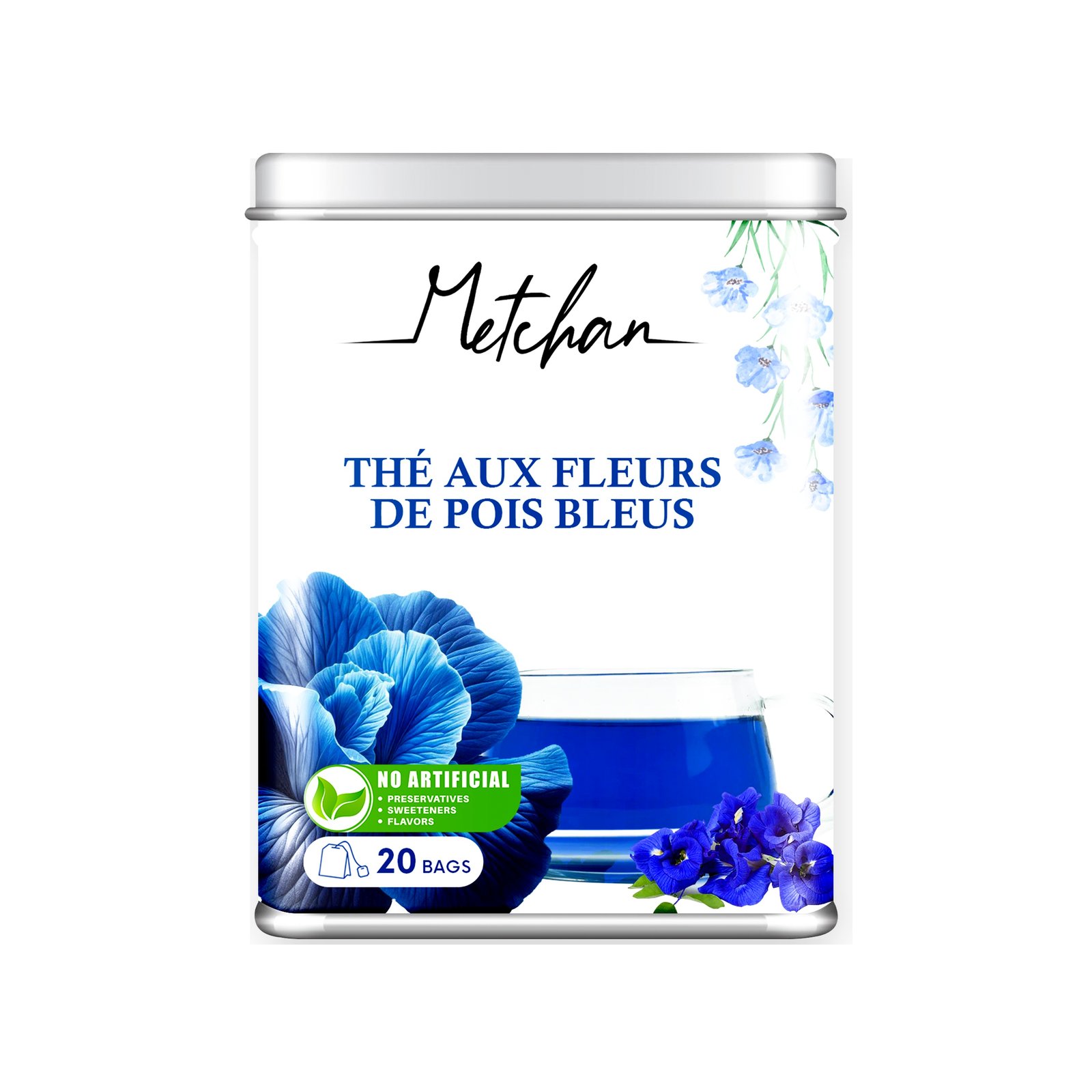 Thé aux fleurs pois bleus
